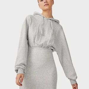 Topshop hoodie dress in grey.